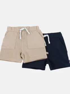 Baby Jungen 2er Pack Shorts mit bunter Kordel