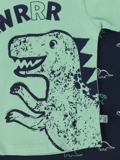 Baby Jungen 2er Pack T-Shirts mit Dinomotiv