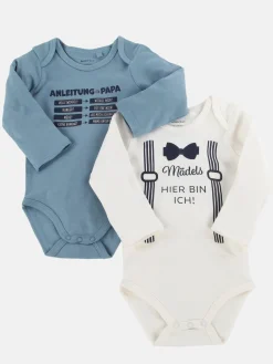 Baby Jungen Sprüchebodies im 2er Pack