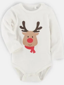 Baby Langarmbody mit Rentiermotiv