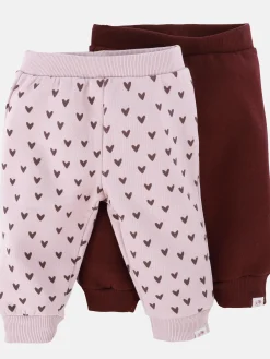 Baby Mädchen Hose im 2er Pack, einmal uni, einmal gemustert