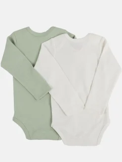 Baby Mädchen Langarmbodies mit Sprüchen im 2er Pack