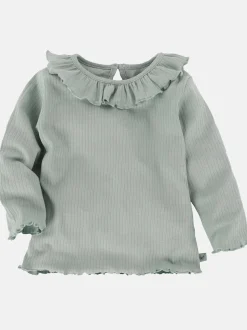 Baby Mädchen Langarmshirt mit Rüschenkragen