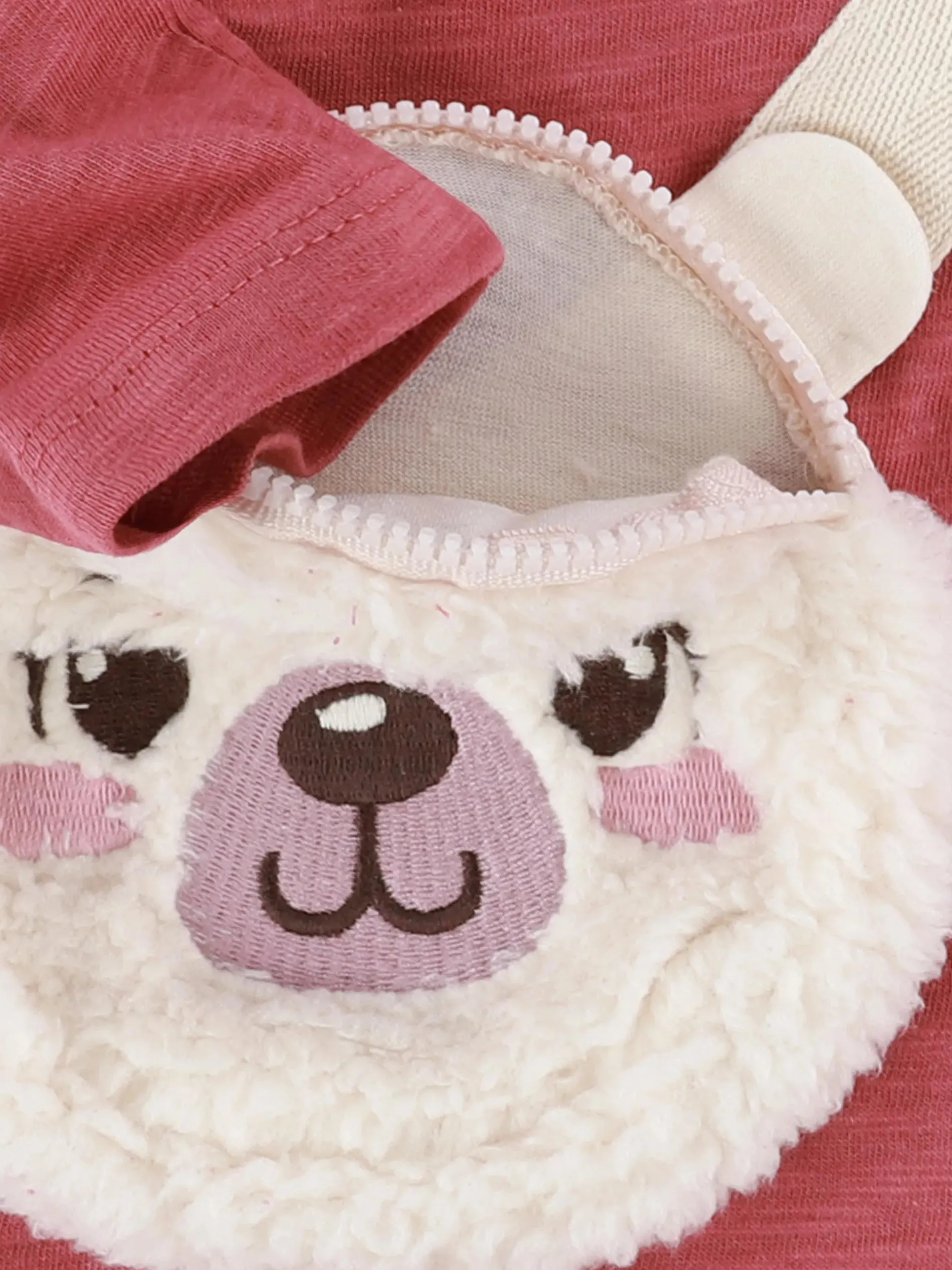 Baby Mädchen Langarmshirt mit Teddy-Tasche