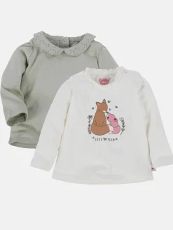 Baby Mädchen Langarmshirt im 2er Pack