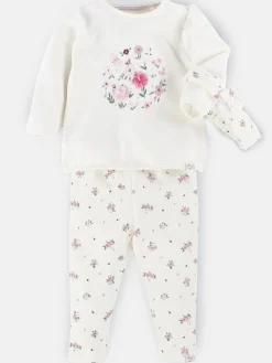 Baby Mädchen Set, 3tlg., best. aus Hose, Sweatshirt und Stirnband