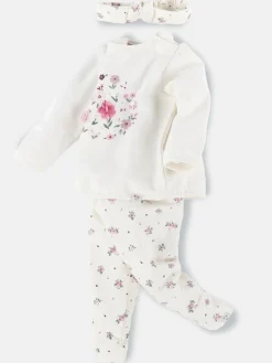 Baby Mädchen Set, 3tlg., best. aus Hose, Sweatshirt und Stirnband