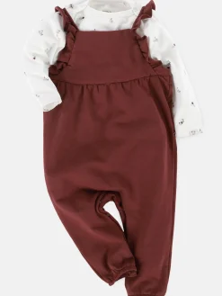 Baby Mädchen Strampler-Set, 2tlg.,mit Langarmbody und Latzhose