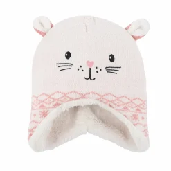 Baby Mädchenmütze mit Katzengesicht