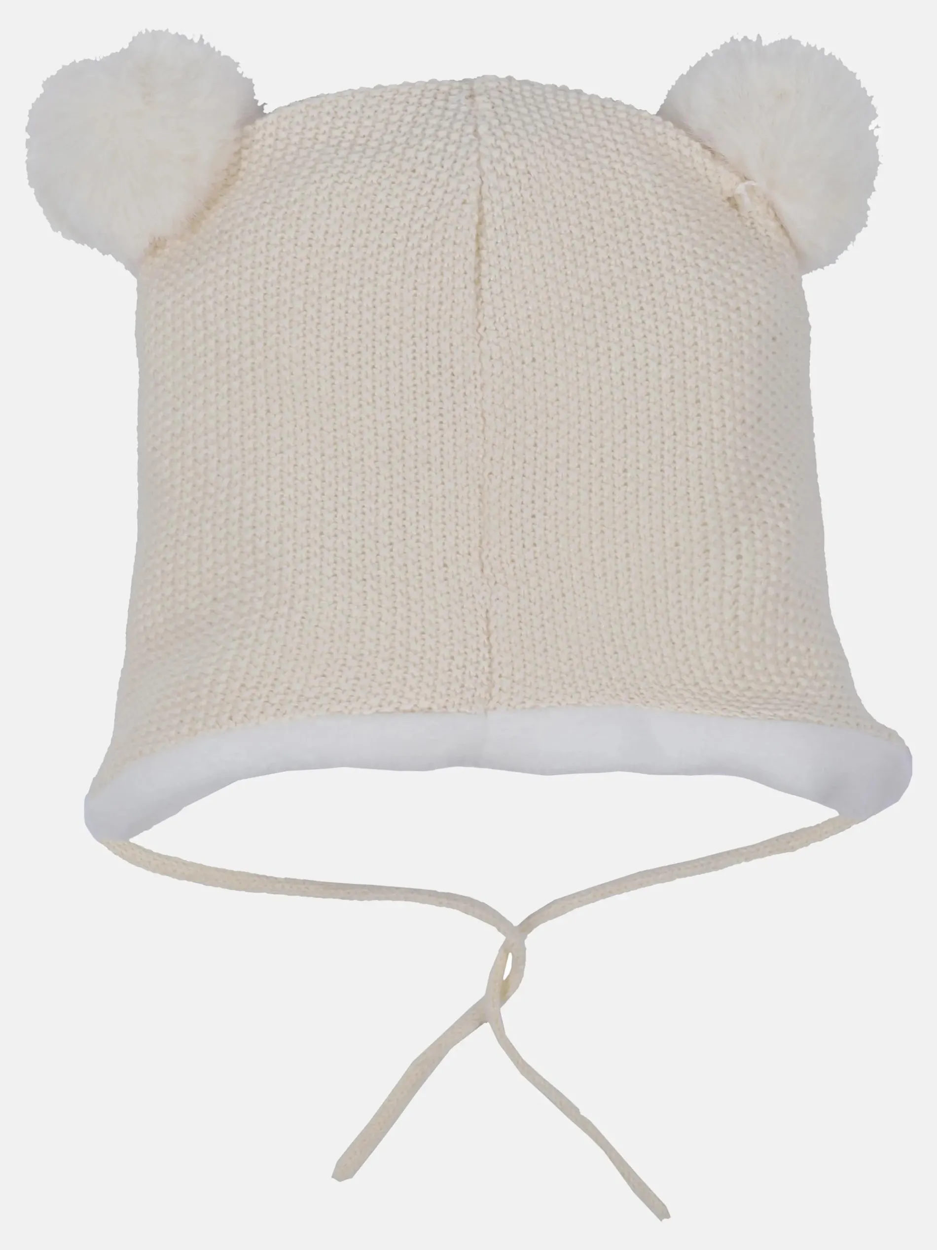 Baby Mütze mit Stickerei und Pompoms