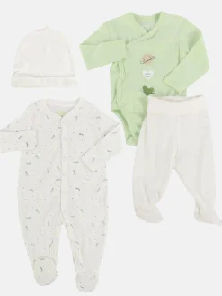Baby Strampler Set, best. aus Body, Strampler, Hose und Mütze