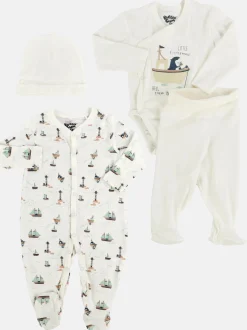 Baby Strampler Set, best. aus Body, Strampler, Hose und Mütze
