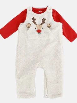 Baby-Set 2tlg., best. aus Teddyfellstrampler und Langarmshirt