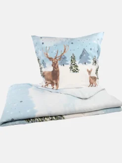Biberbettwäsche mit Hirschmotiv 135x200cm