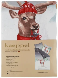 Biberbettwäsche mit Rentiermotiv, 155x220cm