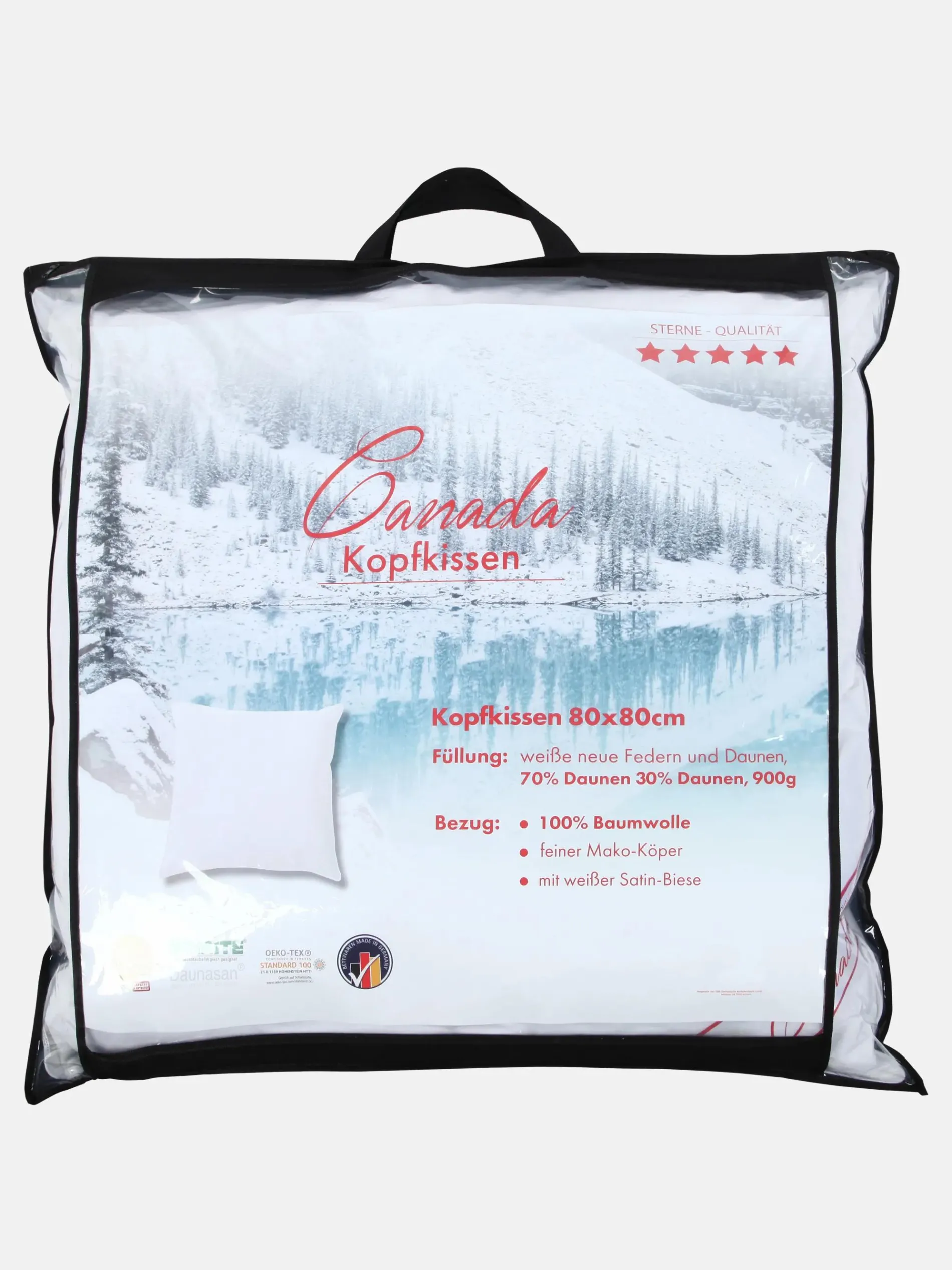 Canada Kopfkissen mit Federn und Daunen 80x80cm