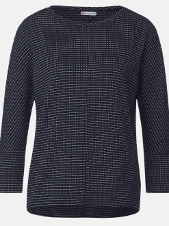 Damen Stickpullover zweifarbig