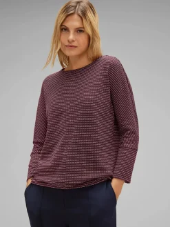 Damen Stickpullover zweifarbig