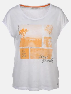 Damen Ausbrenner Shirt mit Frontprint