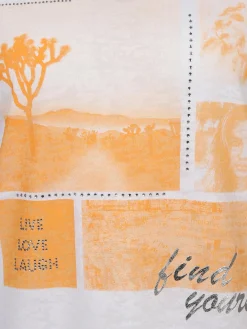 Damen Ausbrenner Shirt mit Frontprint