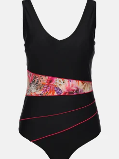 Damen Badeanzug mit farbigem Einsatz