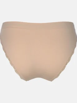 Damen Bikinislip mit Spitzenbesatz im 2er Pack