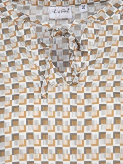 Damen Blouson-Bluse mit Alloverprint