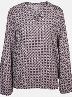 Damen Blouson-Bluse mit Alloverprint