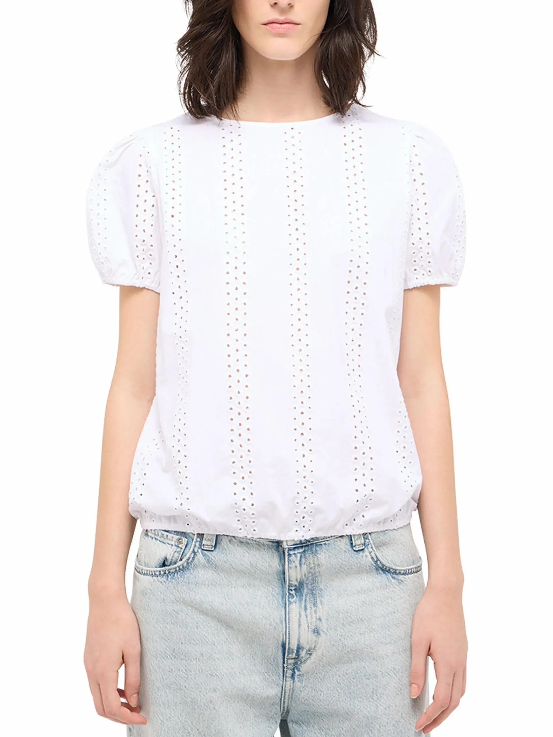 Damen Bluse "Assaria" mit Lochstickerei