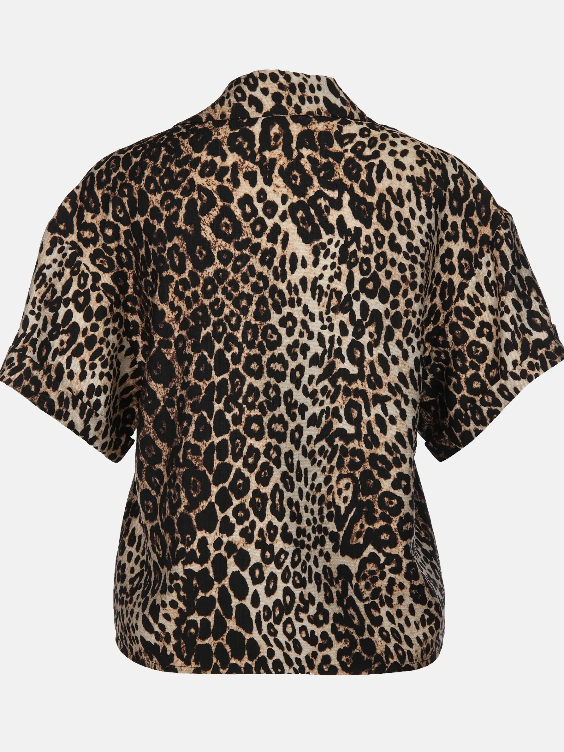 Damen Bluse im Leoprint mit kurzem Arm