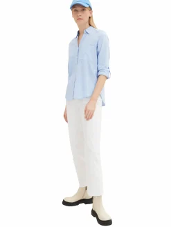 Damen Bluse in Leinenoptik