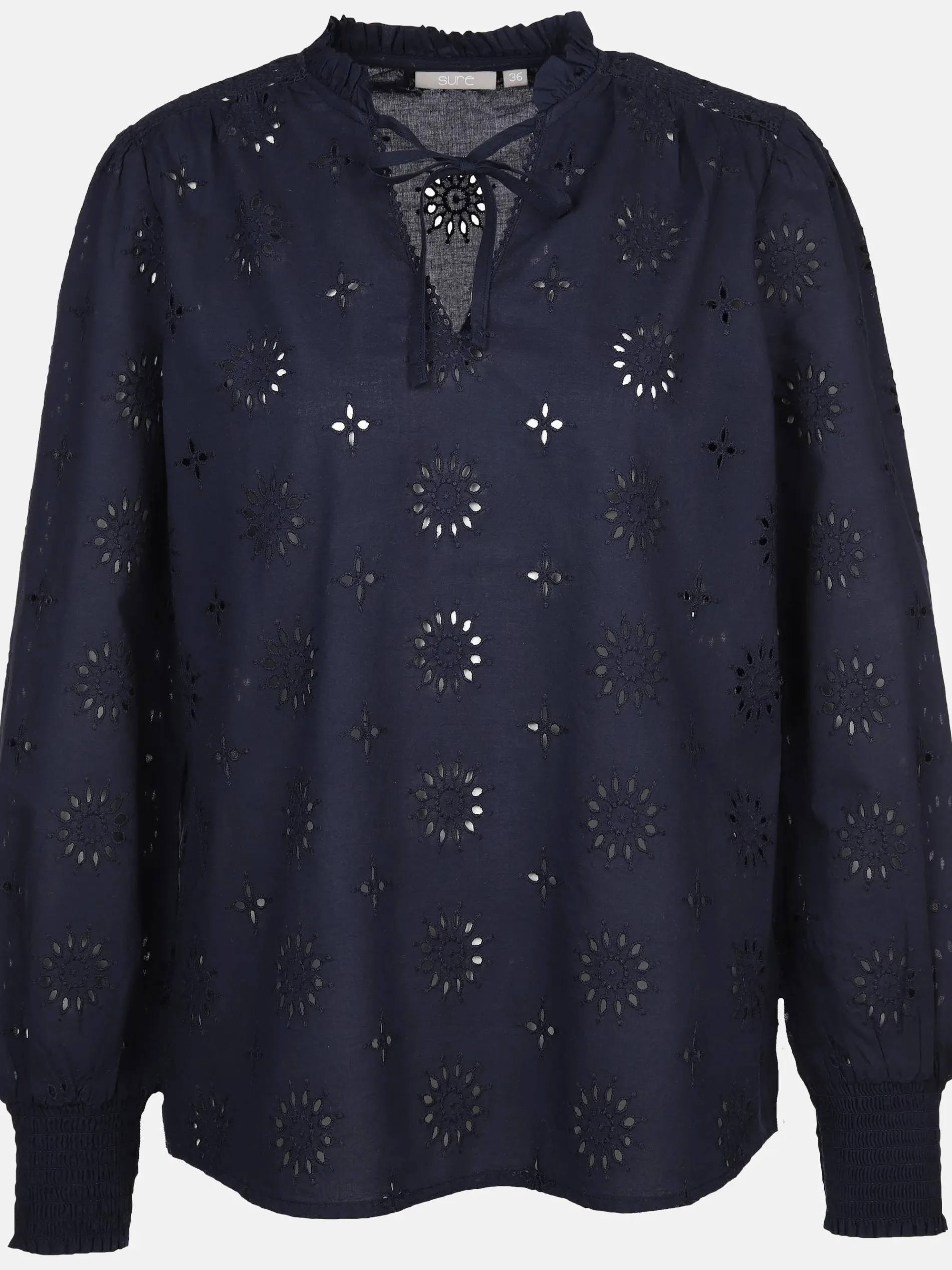 Damen Bluse mit Lochstickerei