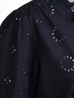 Damen Bluse mit Lochstickerei