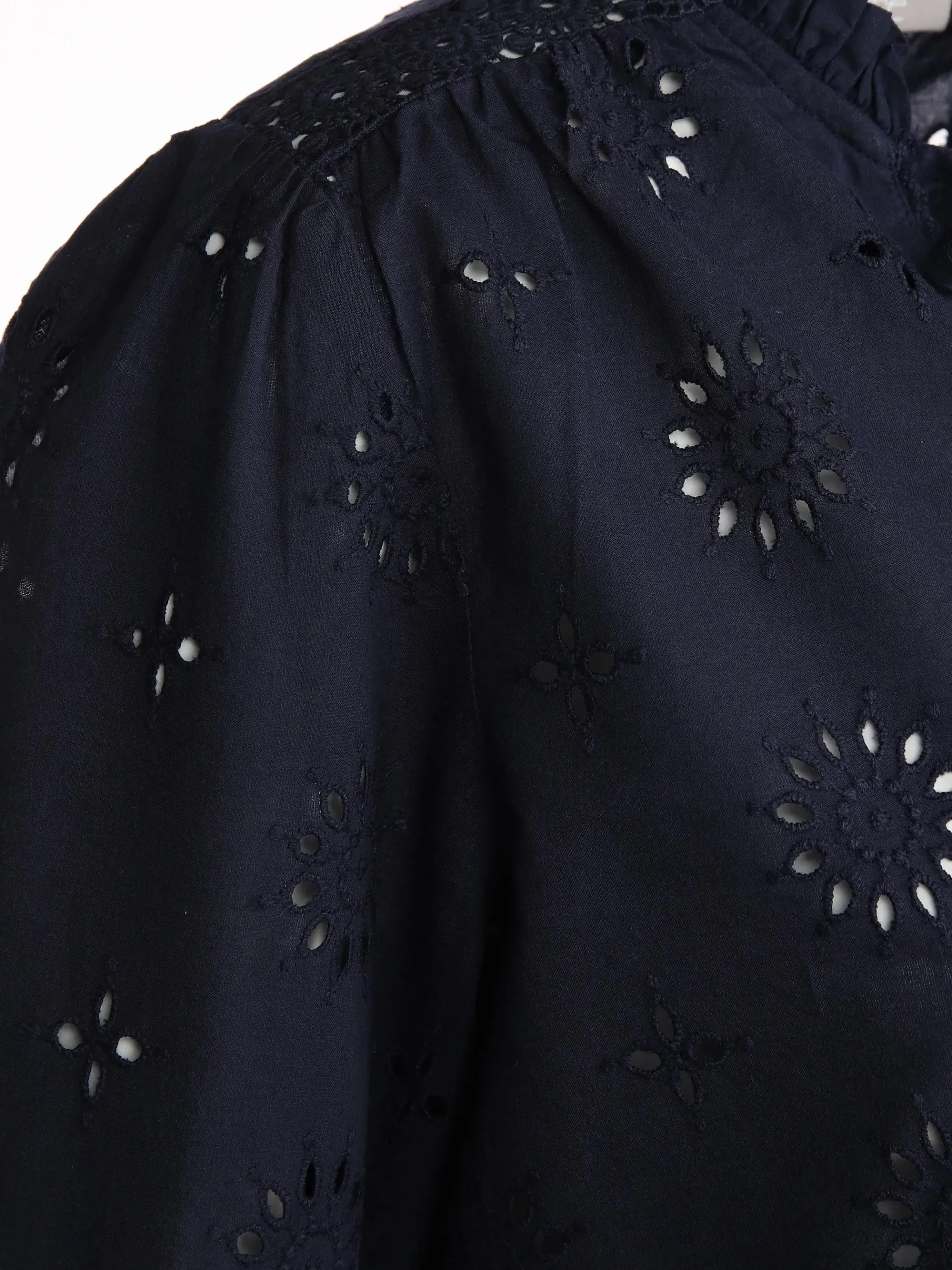 Damen Bluse mit Lochstickerei