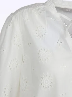 Damen Bluse mit Lochstickerei