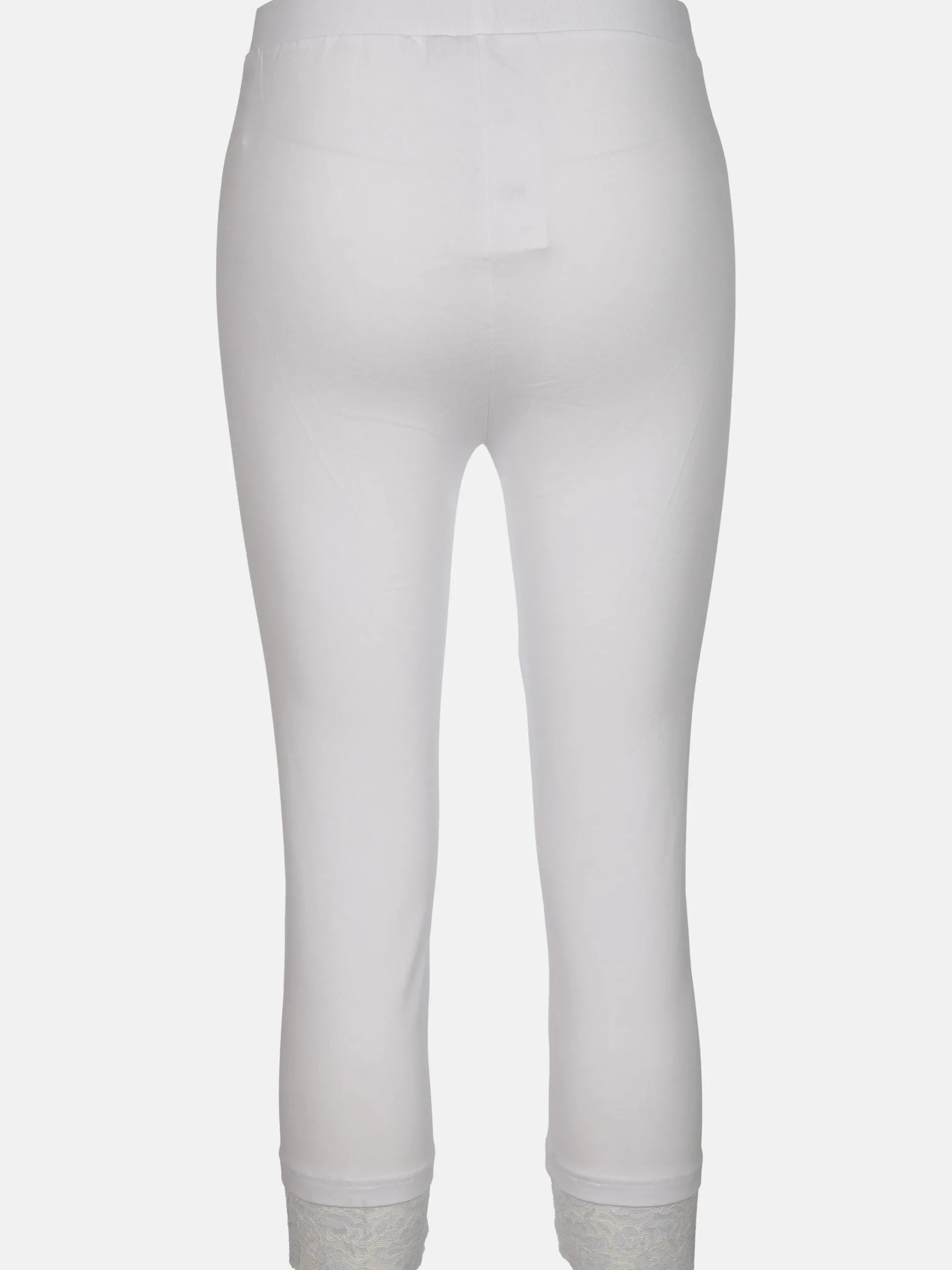 Damen Capri Leggings mit Spitzenbesatz