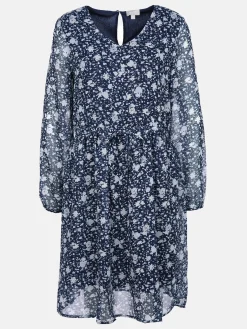 Damen Chiffonkleid mit V-Ausschnitt