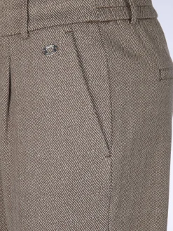 Damen Cityjoggerhose im Fischgratdessin