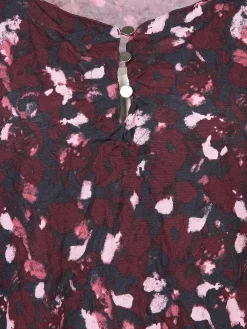 Damen Crincle-Blusenshirt