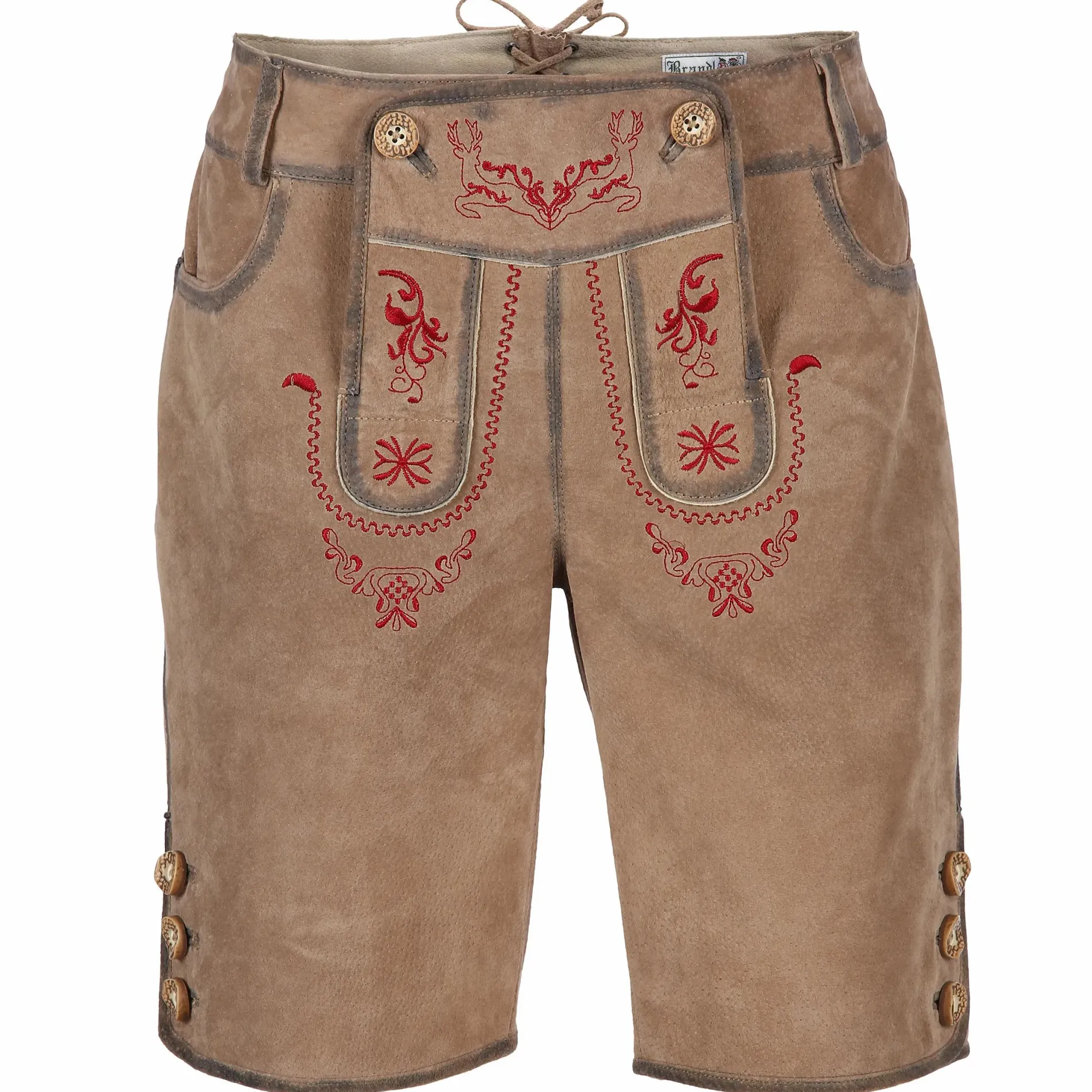 Damen Echtleder-Bermuda in lässiger Vintage-Optik