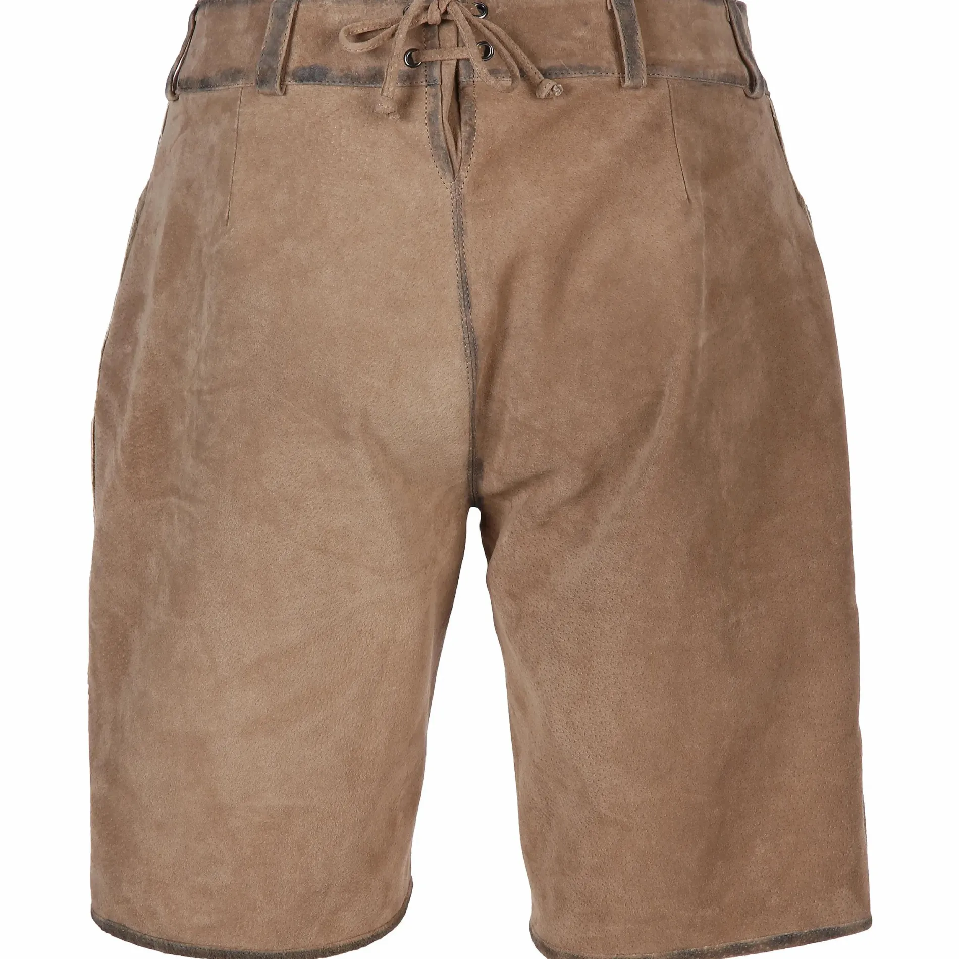 Damen Echtleder-Bermuda in lässiger Vintage-Optik
