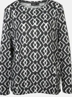 Damen Flauschshirt im abstrakten Dessin