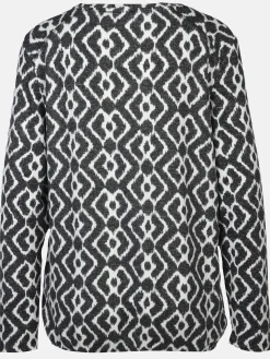 Damen Flauschshirt im abstrakten Dessin