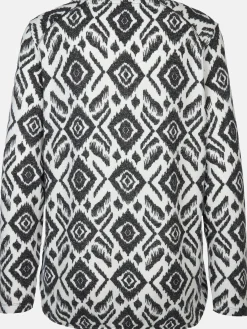 Damen Flauschshirt im abstrakten Dessin