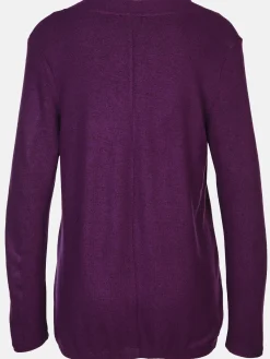 Damen Flauschshirt in melierter Optik