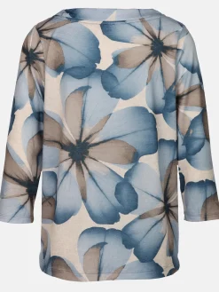 Damen Flauschshirt mit Blumenprint