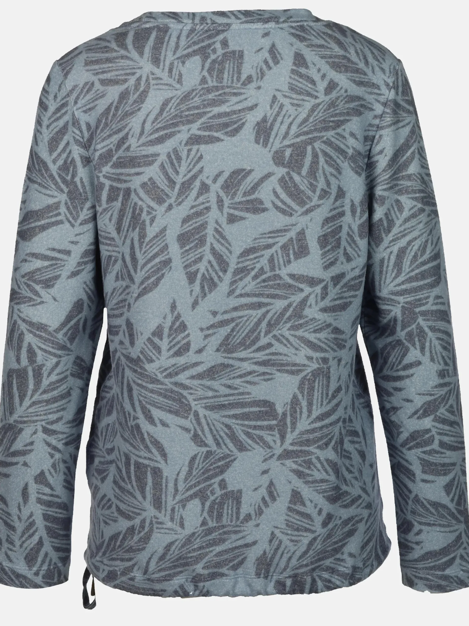 Damen Flauschshirt mit Blätterprint