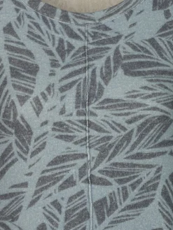 Damen Flauschshirt mit Blätterprint