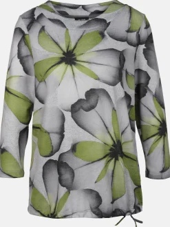 Damen Flauschshirt mit Blumenprint