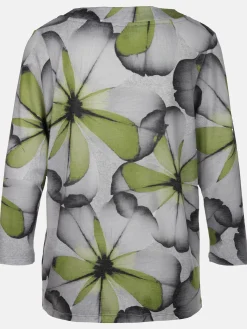 Damen Flauschshirt mit Blumenprint